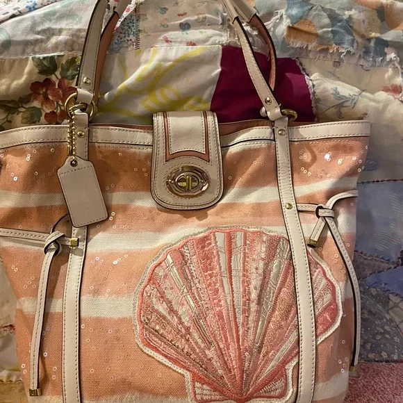 Coach Elegant Shell-Embroidered Tote Bag - Picture 3 of 11